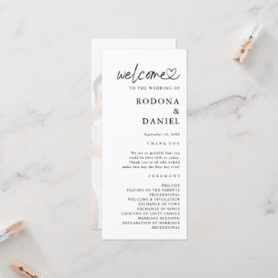 Programa de Casamento de Foto Minimalista Moderno