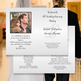 Programa de Casamento de Fotos de Cinzas Prateadas