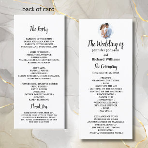 Programa de Casamento de Fotos Elegante Mínimo