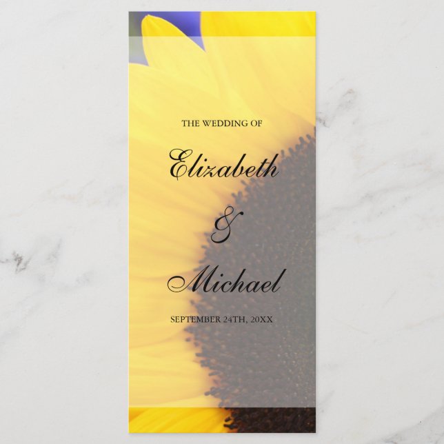 Programa de Casamento de Girassol (Frente)