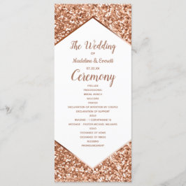 Programa de Casamento de Glitter Confetti Dourado 