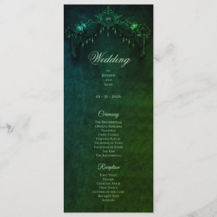 Programa de casamento de Halloween gótico esmerald