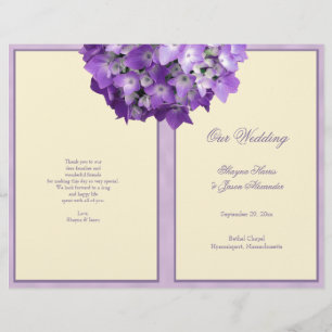 Programa De Casamento De Hydrangea Roxo De Branco