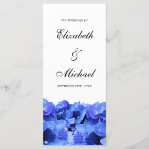Programa de Casamento de Hydrangeas Azul