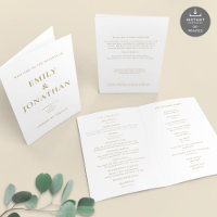 Programa de Casamento de Igreja de Texto Dourado I