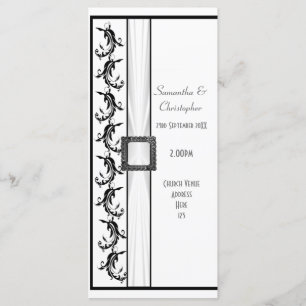 Programa de casamento de igreja negra e branca