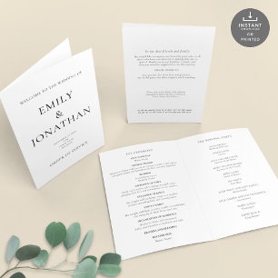 Programa de Casamento de Igreja Simples Imprimível