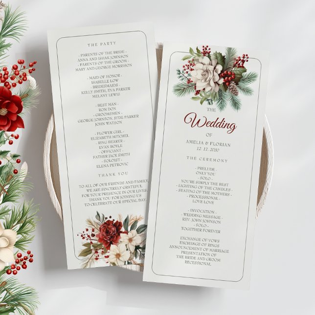 Programa de Casamento de Inverno Floral de Pinheir (Criador carregado)