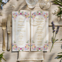 Programa de Casamento de Jardim Floral Elegante de