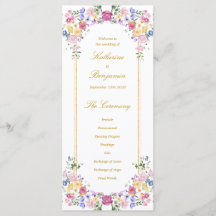 Programa de Casamento de Jardim Floral Elegante de