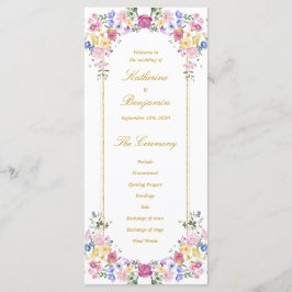 Programa de Casamento de Jardim Floral Elegante de