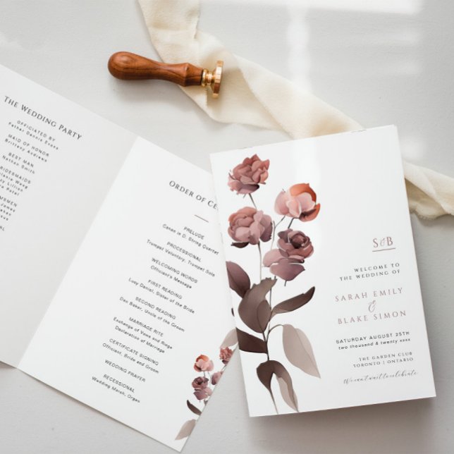 Programa de Casamento de Jardins Florais Roxos (Criador carregado)