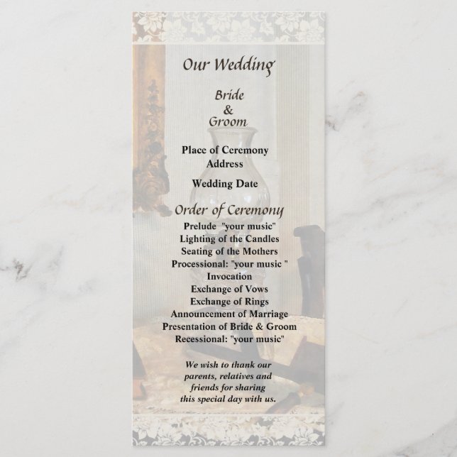 Programa de Casamento de Lâmpada de Vidro e Stereo (Frente)