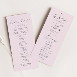 Programa de Casamento de Lavandas Elegante Moderno