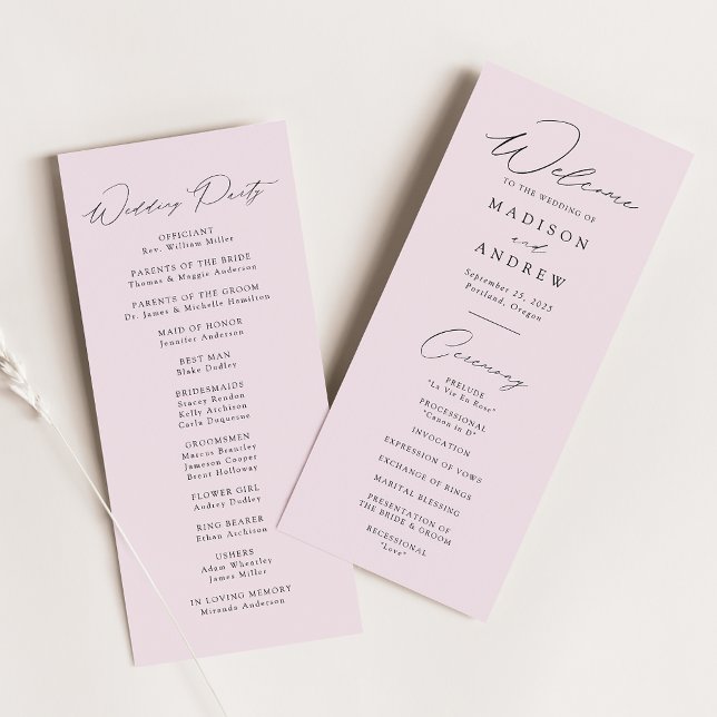 Programa de Casamento de Lavandas Elegante Moderno (Criador carregado)