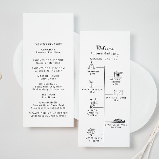 Programa de Casamento de Linha do Tempo Minimalist (Criador carregado)