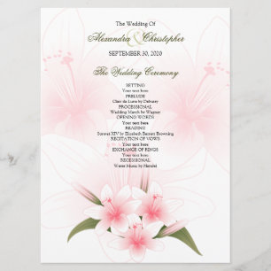 Programa de Casamento de Lírios Brancos e Rosa