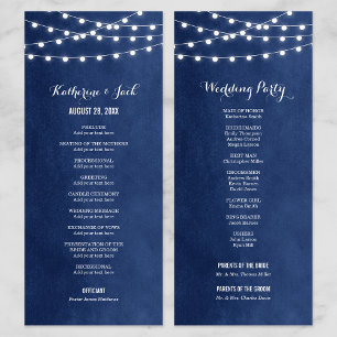 Programa de Casamento de Luzes Azuis de Cordas mar