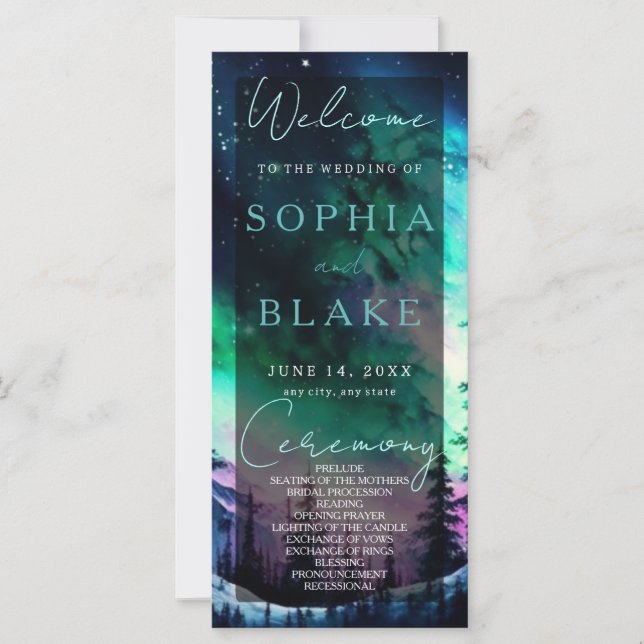 Programa de Casamento de Luzes de Norte Celestial (Frente)