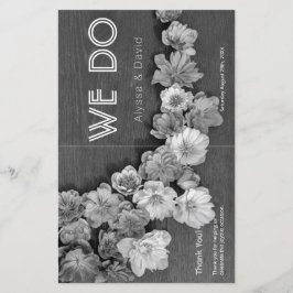 Programa de Casamento de Madeira do Jardim B & W