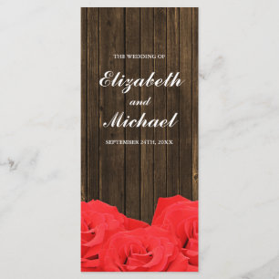 Programa de Casamento de Madeira do Rosa vermelha