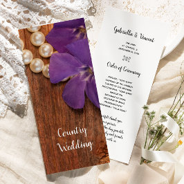 Programa de Casamento de Madeira em Periwinkle e B