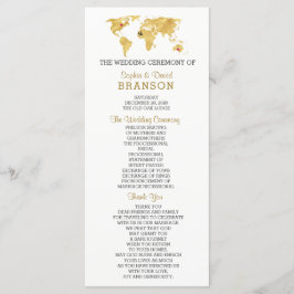 Programa de Casamento de Mapa do Mundo Dourado de
