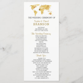 Programa de Casamento de Mapa do Mundo Dourado de