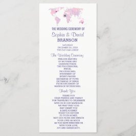 Programa de Casamento de Mapa Mundial de Aquarelas