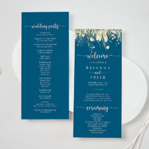 Programa de Casamento de Marinhos Greenery Boho Wi