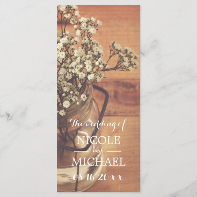 Programa de Casamento de Mason Jar Breath da Rusti (Frente)