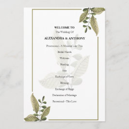 Programa de Casamento de Minimalista Elegante com