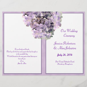 Programa de Casamento de Modelo de Hydrangea Roxo