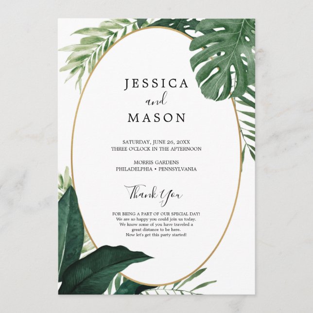 Programa de Casamento de Monstera Tropical (Frente)