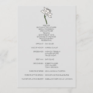Programa de Casamento de Narciso Minimalista