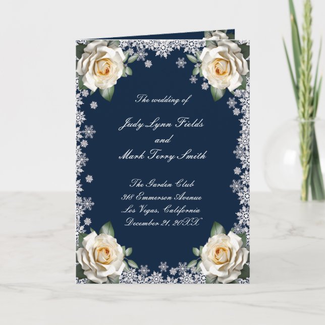 Programa de Casamento de Natal em Floco de Neve de (Frente)