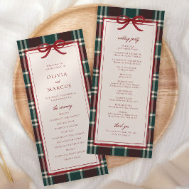 Programa de Casamento de Natal em Xadrez | Tartã d
