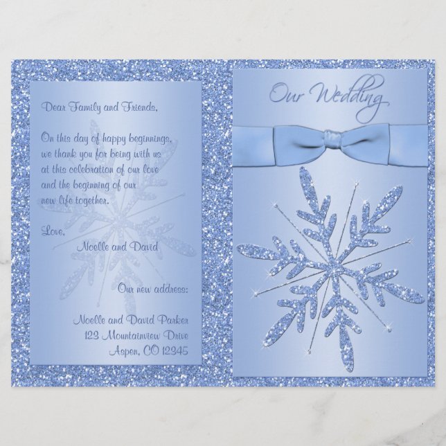 Programa de Casamento de Neve Azul com Neve (Frente)