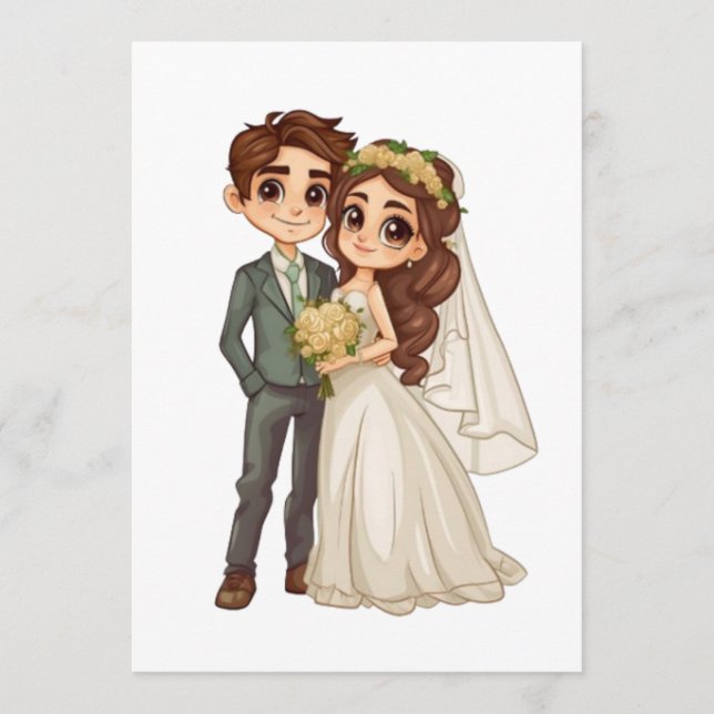 Programa de Casamento de Noiva e Noivo Anime Fofo  (Frente)