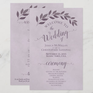 Programa de Casamento de Orçamento de Folhas Dusty