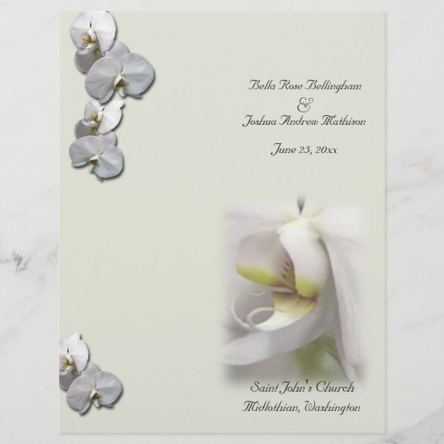 Programa de Casamento de Orquídeas Brancas (Frente)