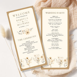 Programa de Casamento de Outono Boho com Flores Si