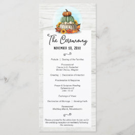 Programa de Casamento de Outono no Campo Rústico c