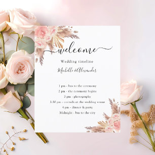 programa de casamento de pampas de pasto rosa flor