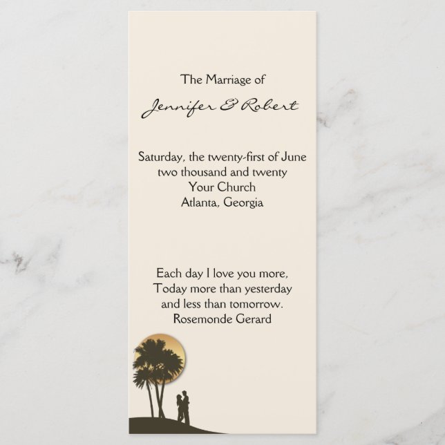 Programa de Casamento de Paraíso Insular (Frente)