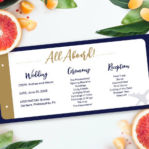 Programa de Casamento de Passagem de Embarque Azul