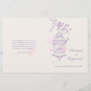 Programa de Casamento de Pássaros Púrpura rosa