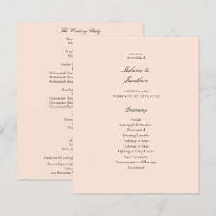 Programa de Casamento de Pastel Cor-de-Rosa-Esbran