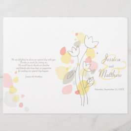 Programa de Casamento de pétalas de flores de conf