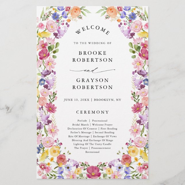 Programa de Casamento de Prado Florido de Primaver (Frente)